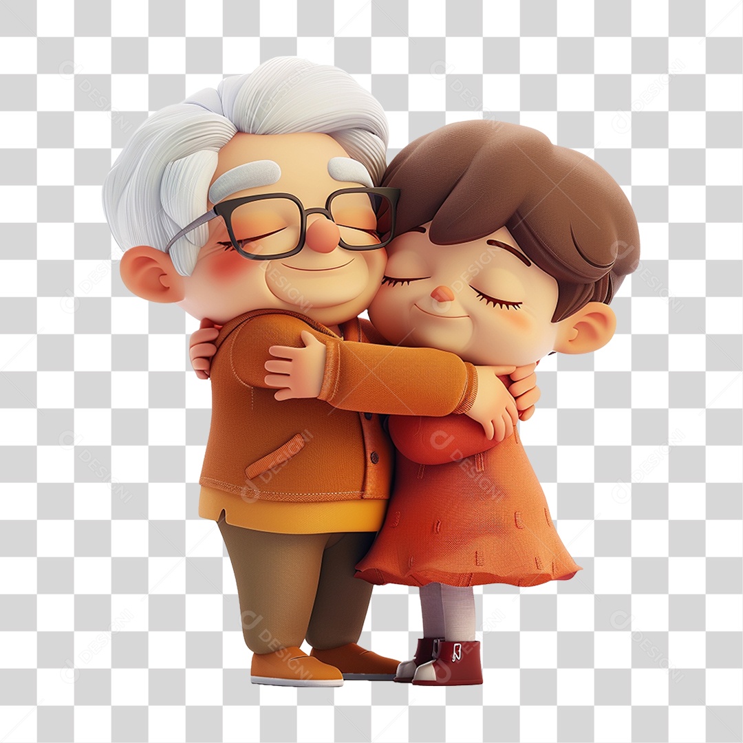 Avó Abraçando seu Neto PNG Transparente