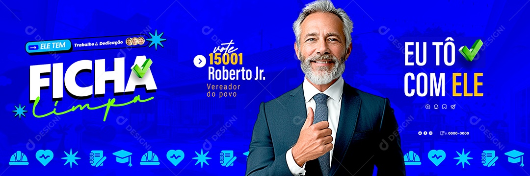 Carrossel Política Ele tem Ficha Limpa Social Media PSD Editável