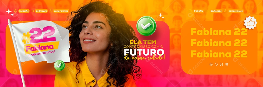 Carrossel Política Fabiana Prefeita do Povo Social Media PSD Editável