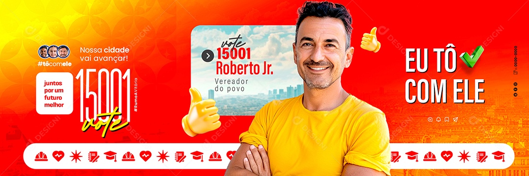 Carrossel Política Eu to com Ele Social Media PSD Editável