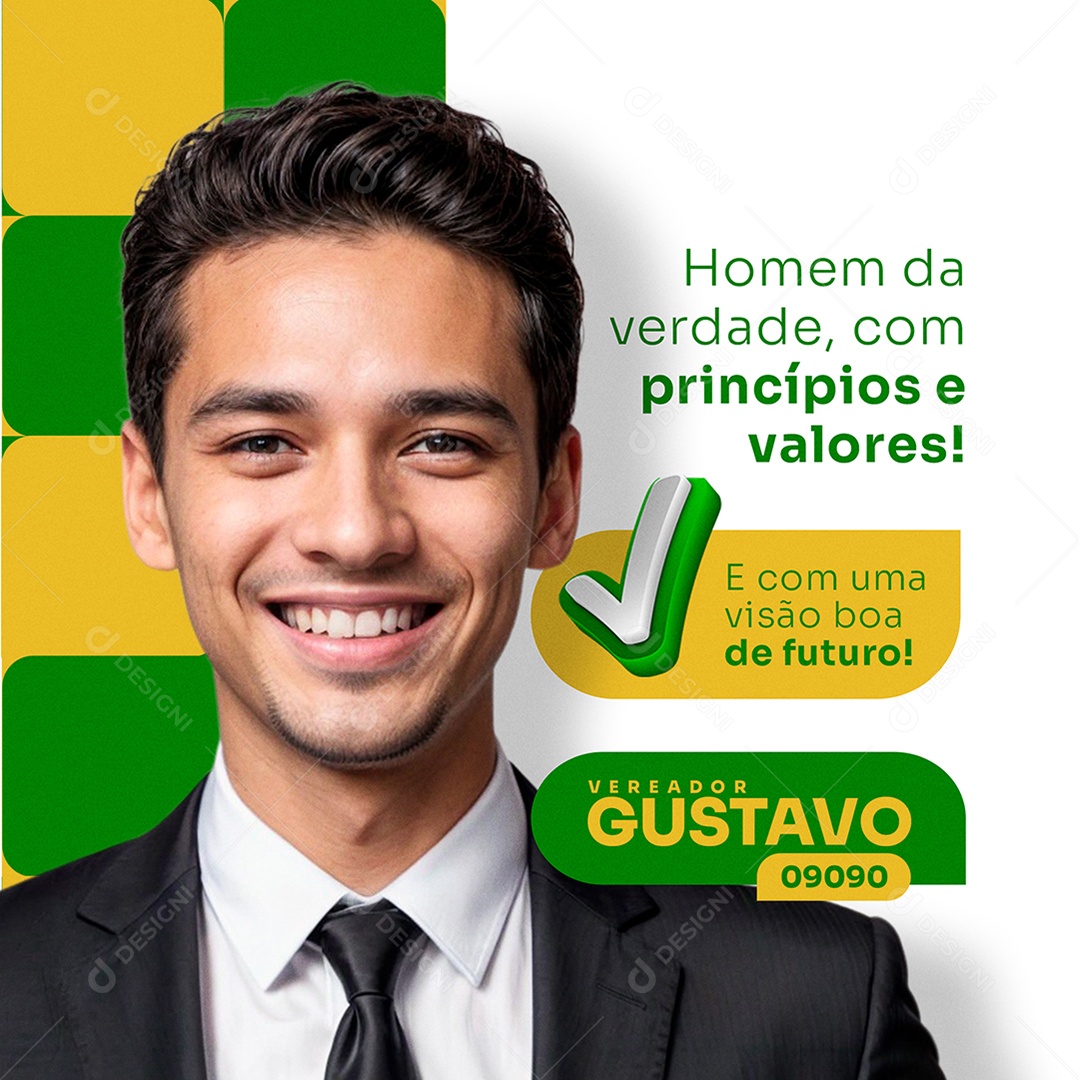 Campanha Eleitoral Homem da Verdade Social Media PSD Editável