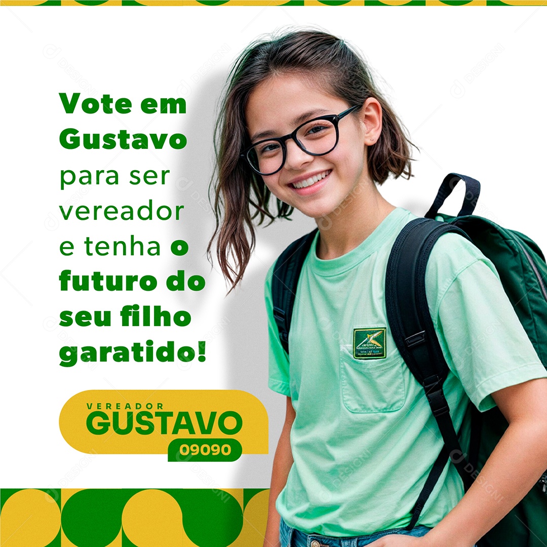 Campanha Eleitoral Vote em Gustavo Social Media PSD Editável