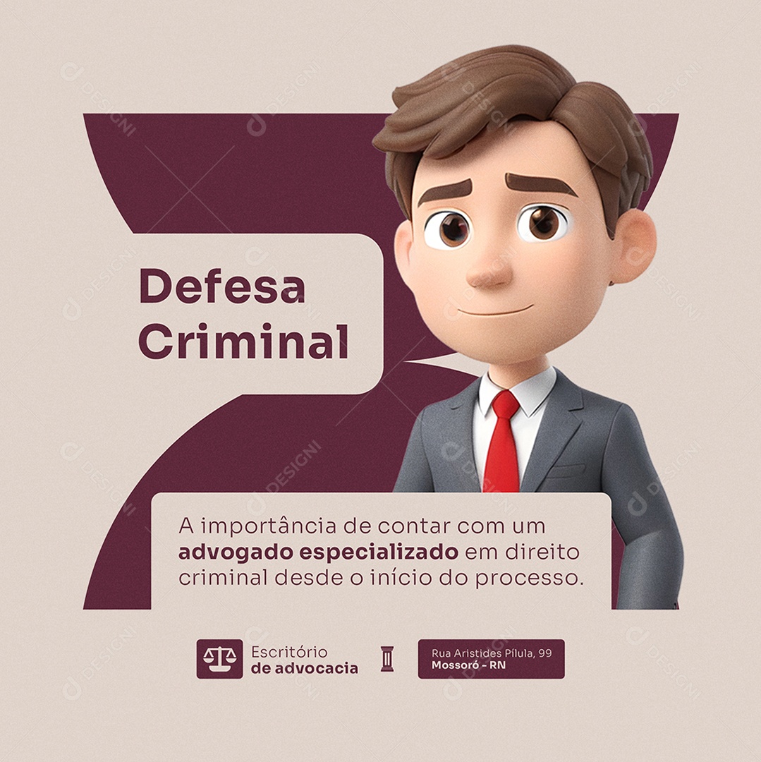 Advocacia Defesa Criminal Social Media PSD Editável