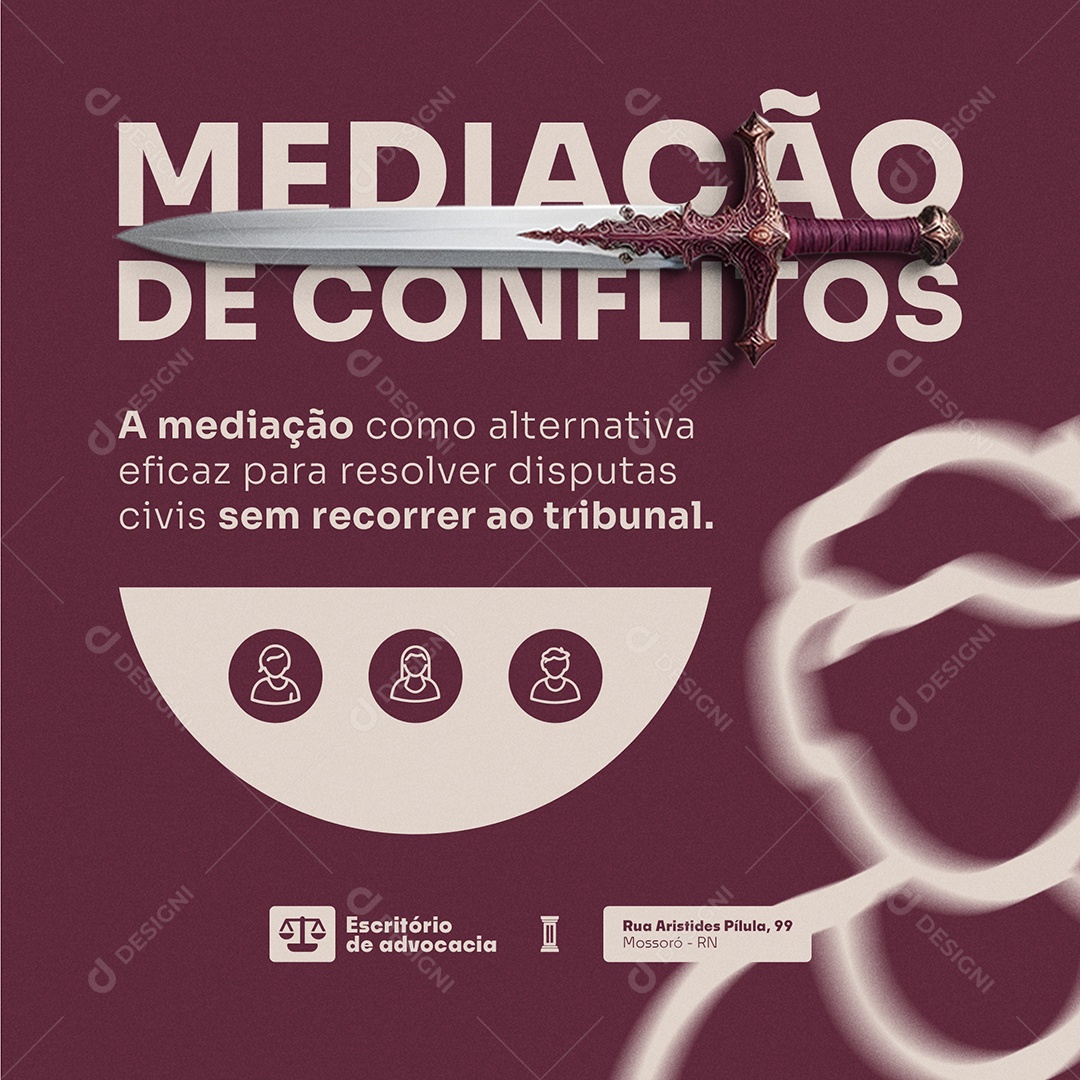 Advocacia Mediação de Conflitos Social Media PSD Editável