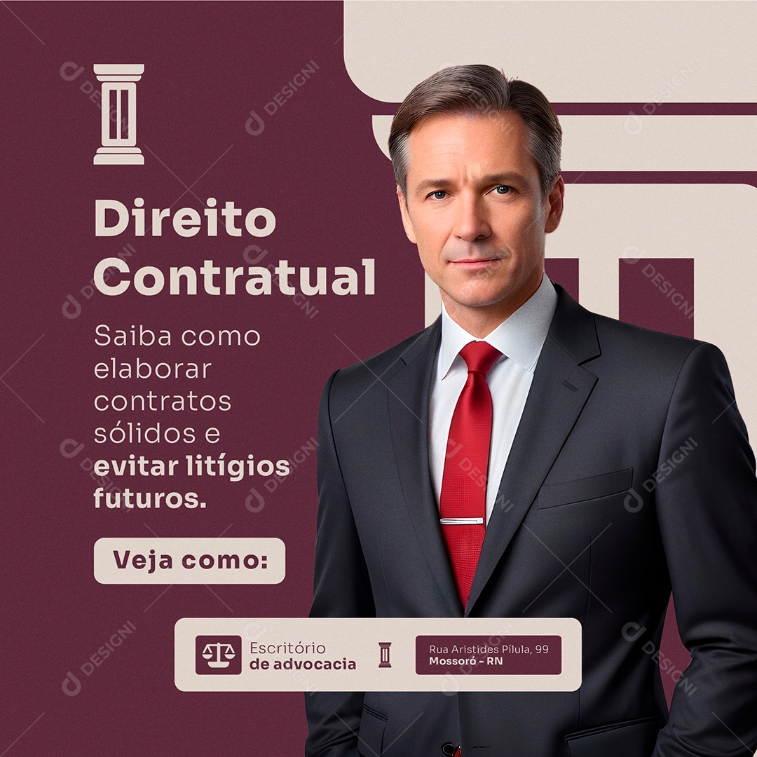 Advocacia Direito Contratual Social Media PSD Editável
