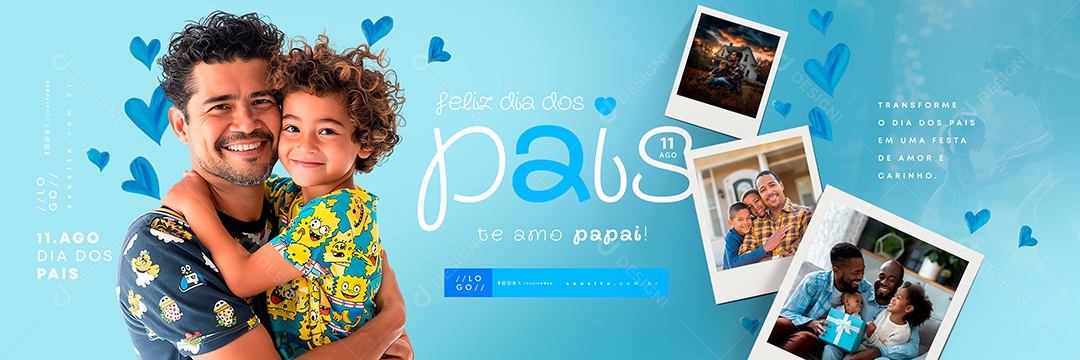 Carrossel Feliz Dia Dos Pais 11 de Agosto Social Media PSD Editável