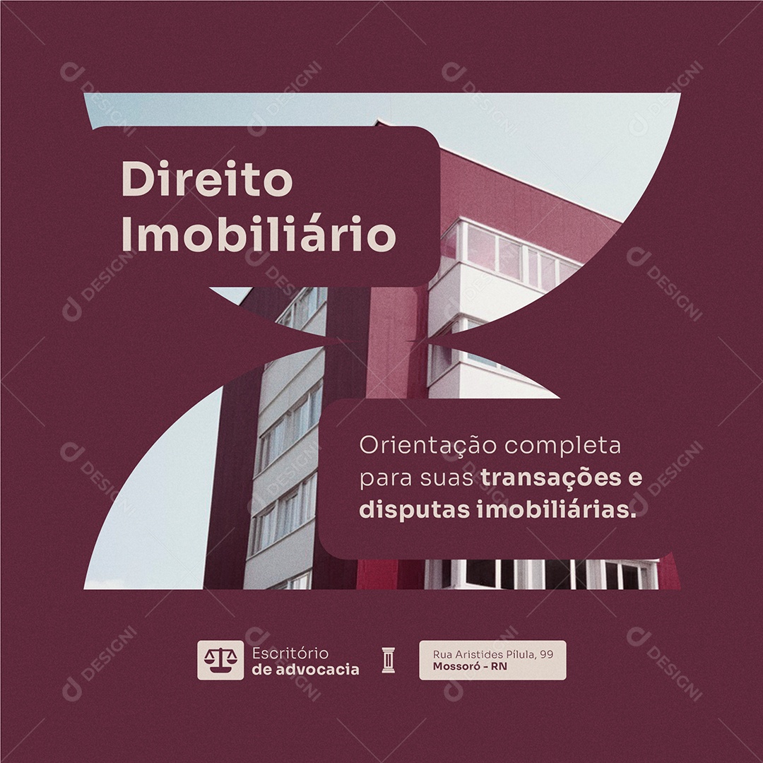Advocacia Direito Imobiliário Social Media PSD Editável