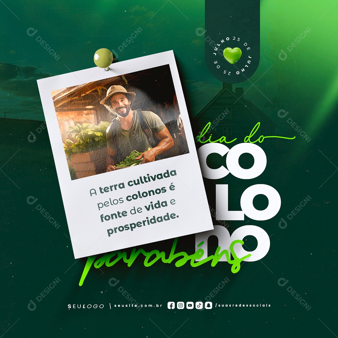 Dia Do Colono 25 De Julho Parabéns Social Media PSD Editável