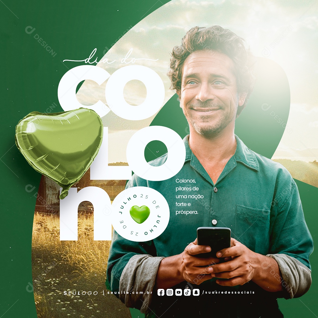 Dia Do Colono 25 De Julho Pilares Social Media PSD Editável