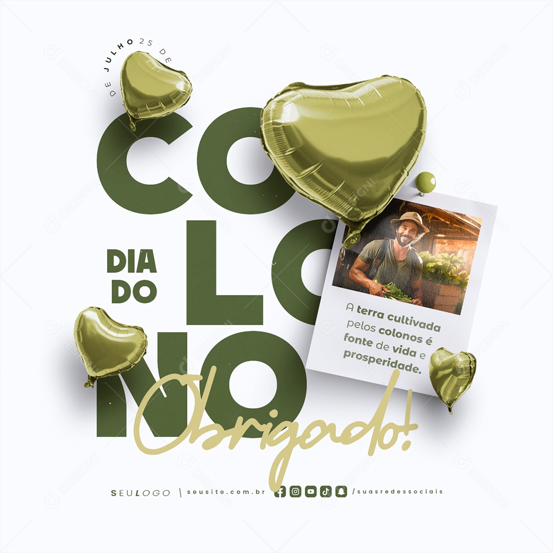 Dia Do Colono 25 De Julho Obrigado Social Media PSD Editável