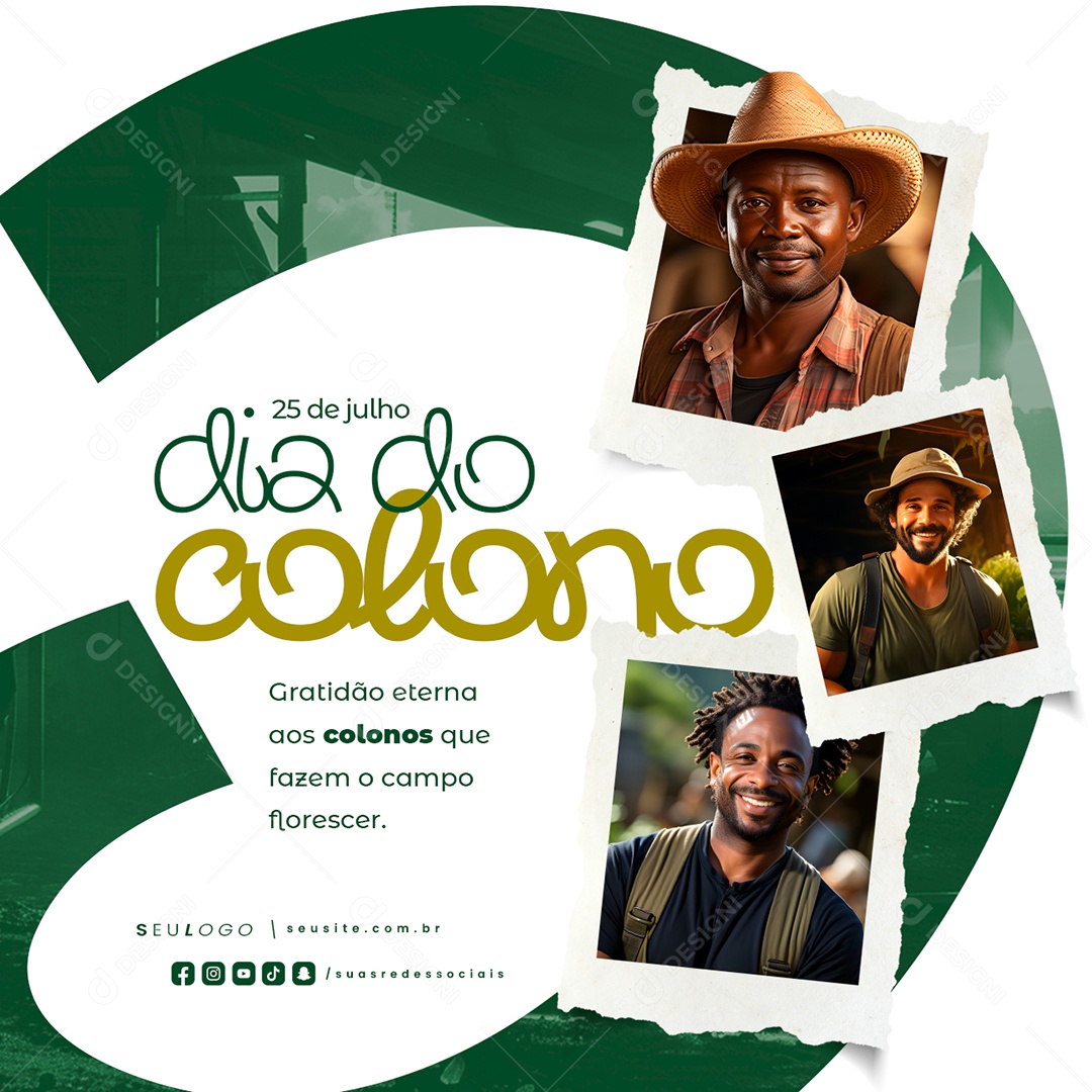 Dia Do Colono 25 De Julho Gratidão Eterna Social Media PSD Editável