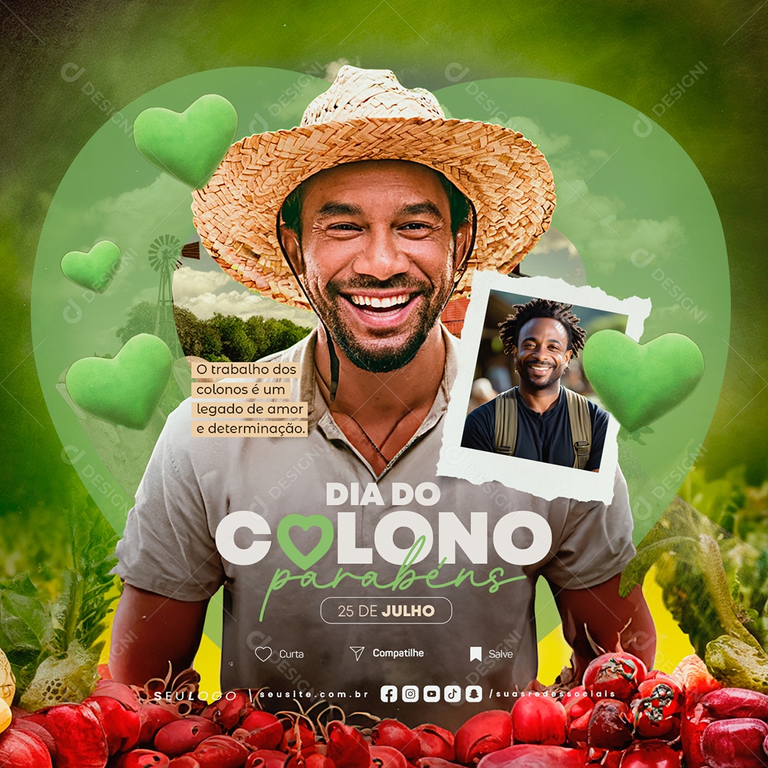 Dia Do Colono 25 De Julho Parabéns Social Media PSD Editável