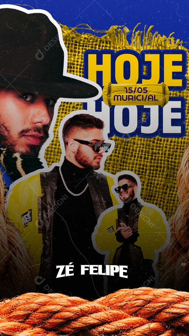 Flyer Hoje tem Zé Felipe Social Media PSD Editável