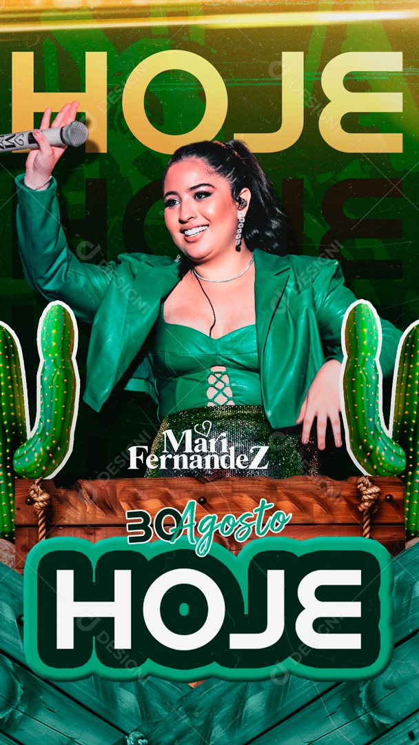 Flyer Story Hoje tem Mari Fernandez Social Media PSD Editável