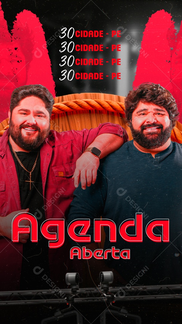 Flyer Story Agenda Aberta Cesar Menote e Fabiano Social Media PSD Editável