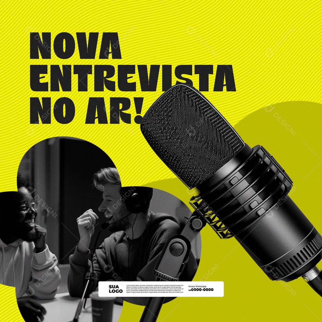 Nova Entrevista no Ar Social Media PSD Editável