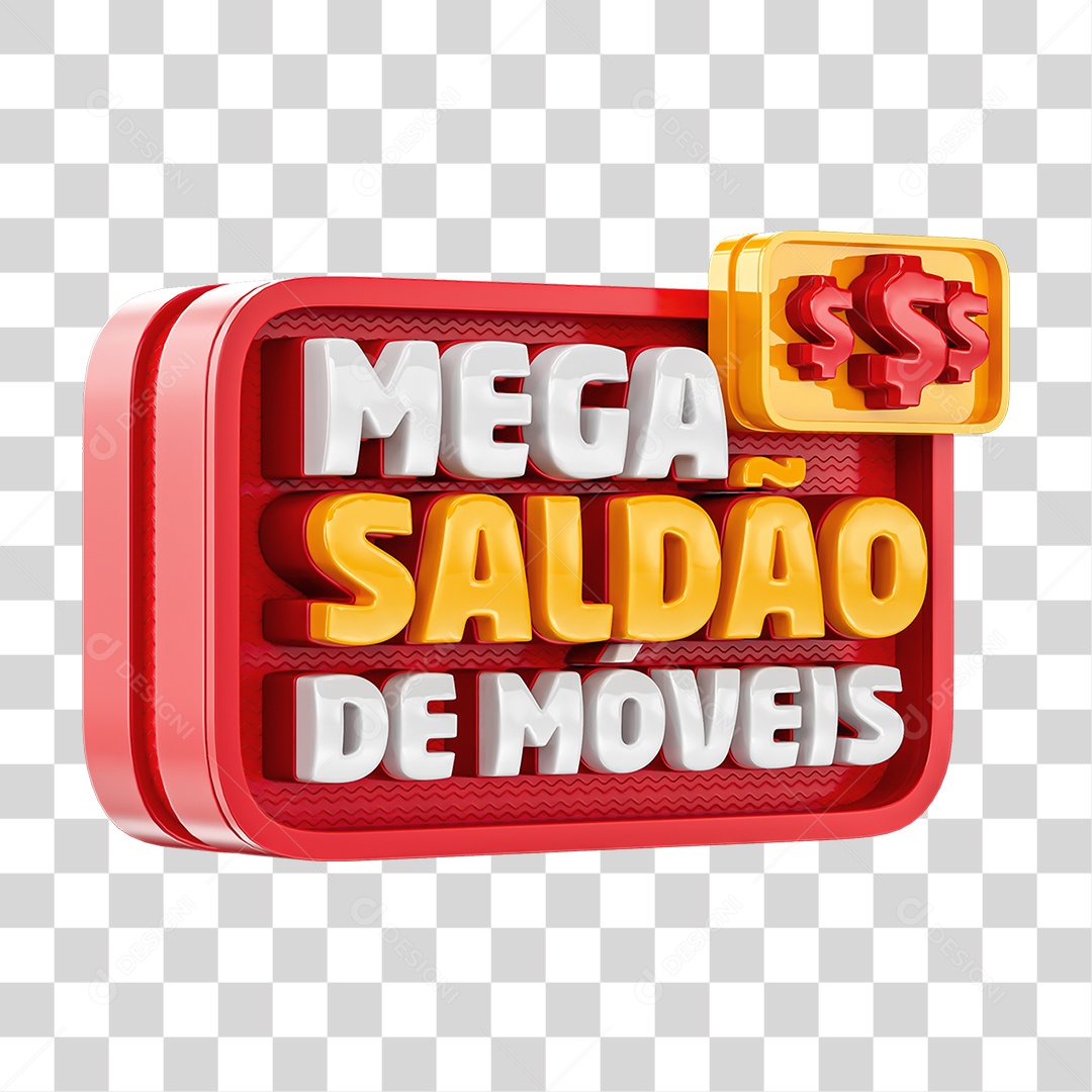 Selo 3D Mega Saldão de Moveis PNG Transparente
