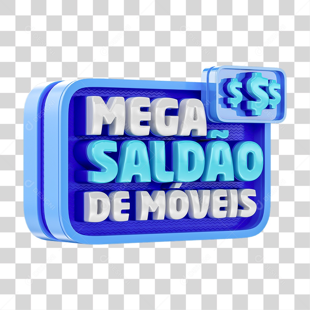 Selo 3D Mega Saldão de Moveis PNG Transparente