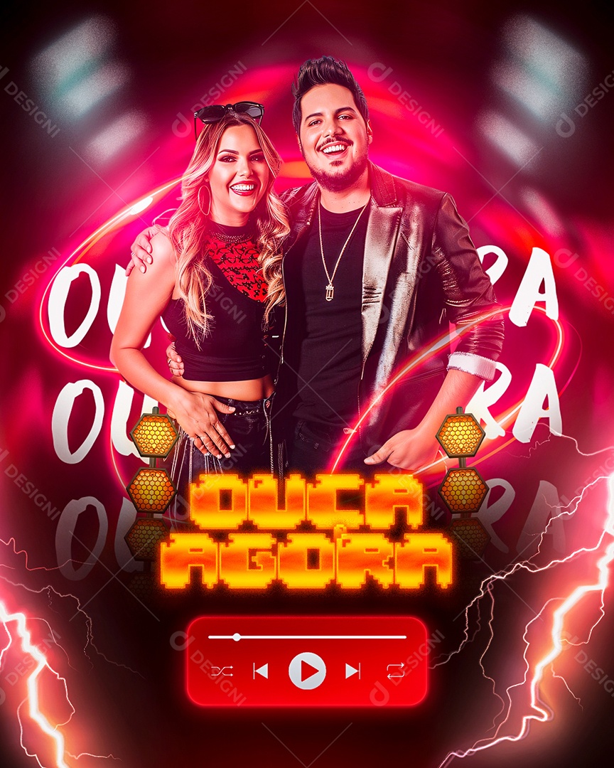 Flyer Ouça Agora Social Media PSD Editável