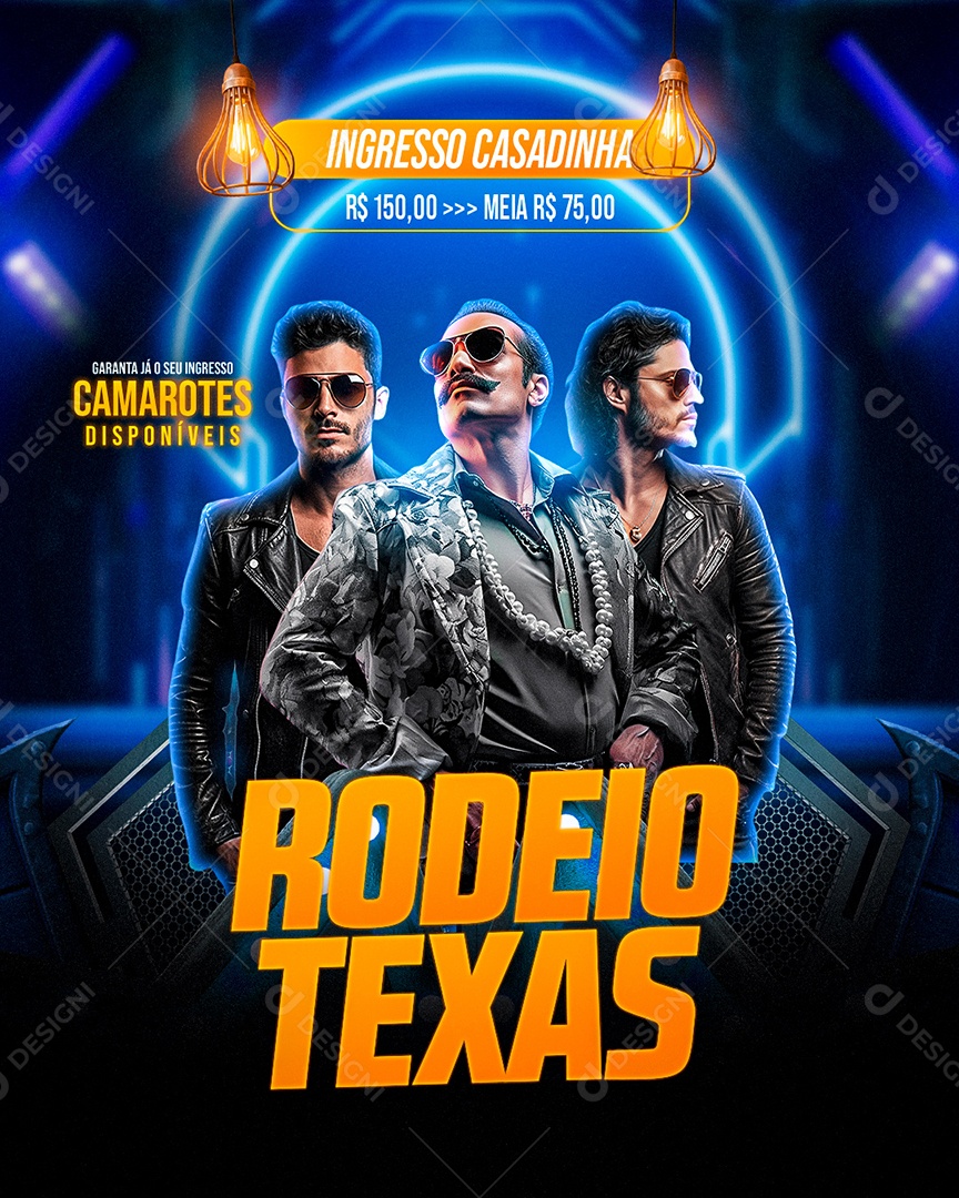 Flyer Rodeio Texas Social Media PSD Editável