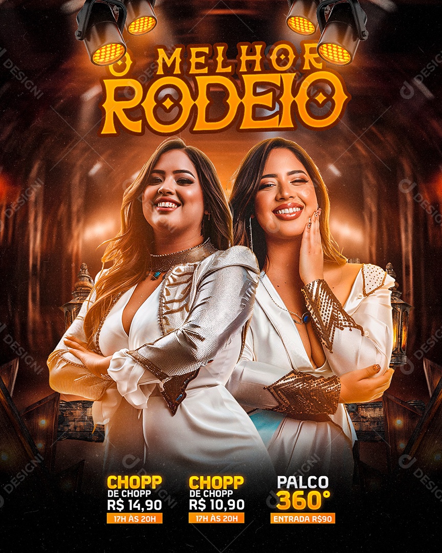 Flyer O Melhor Rodeio Social Media PSD Editável