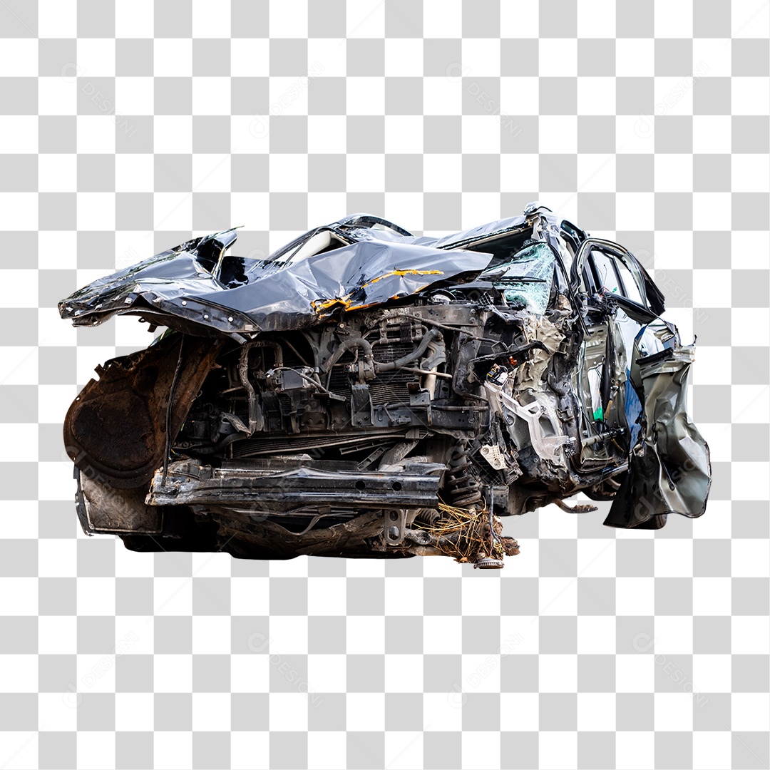 Carro Batido Amassado PNG Transparente