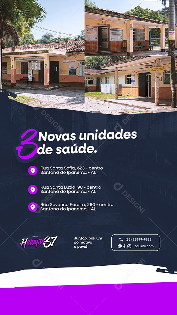 Story Política Novas Unidades de Saúde Social Media PSD Editável