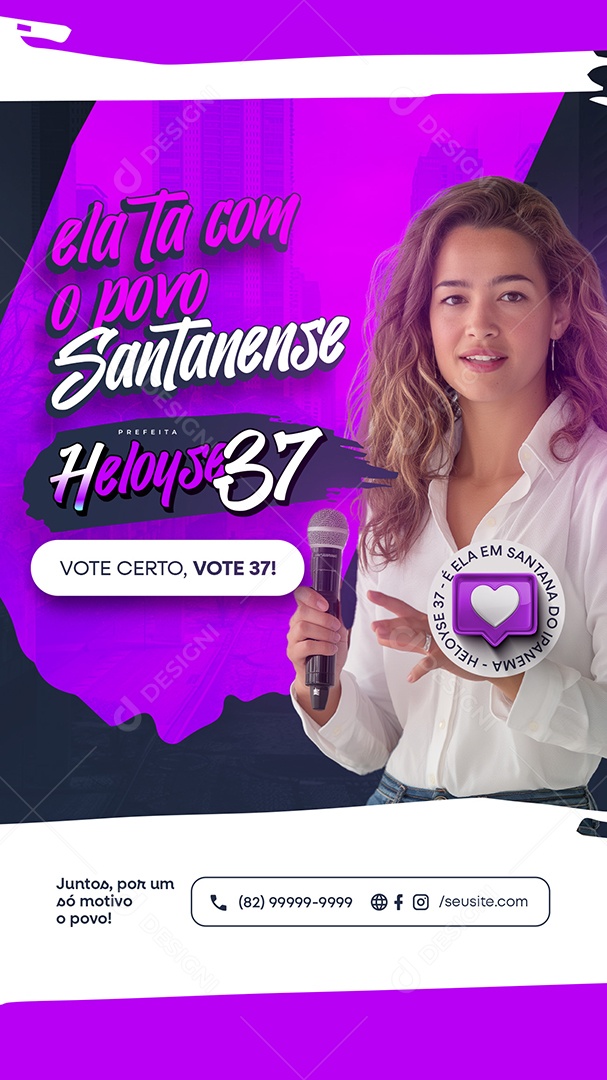 Story  Política Ela te com o Povo Santanense Social Media PSD Editável