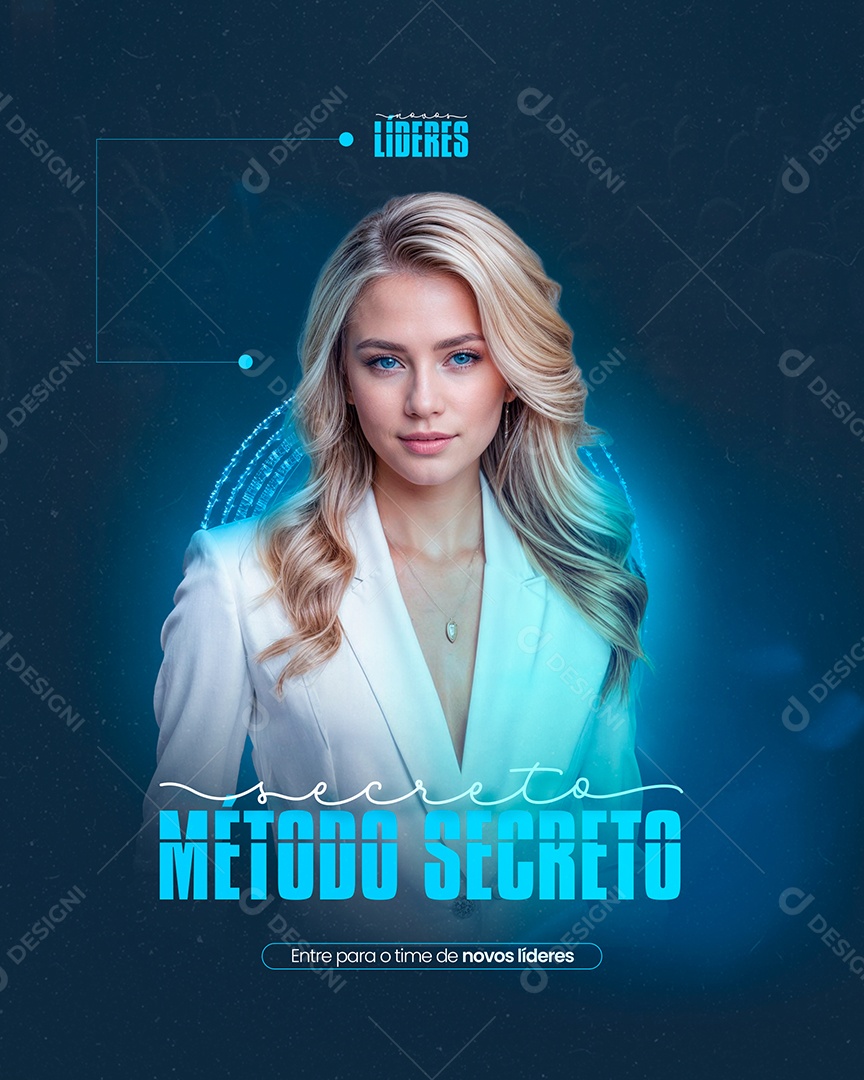Secreto Método Entre para o Time de Novos Lideres Social Media PSD Editável
