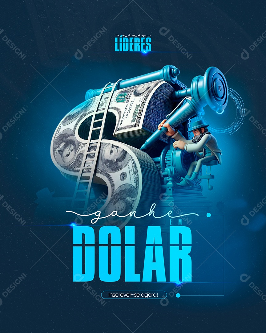 Ganhe em Dolar Social Media PSD Editável