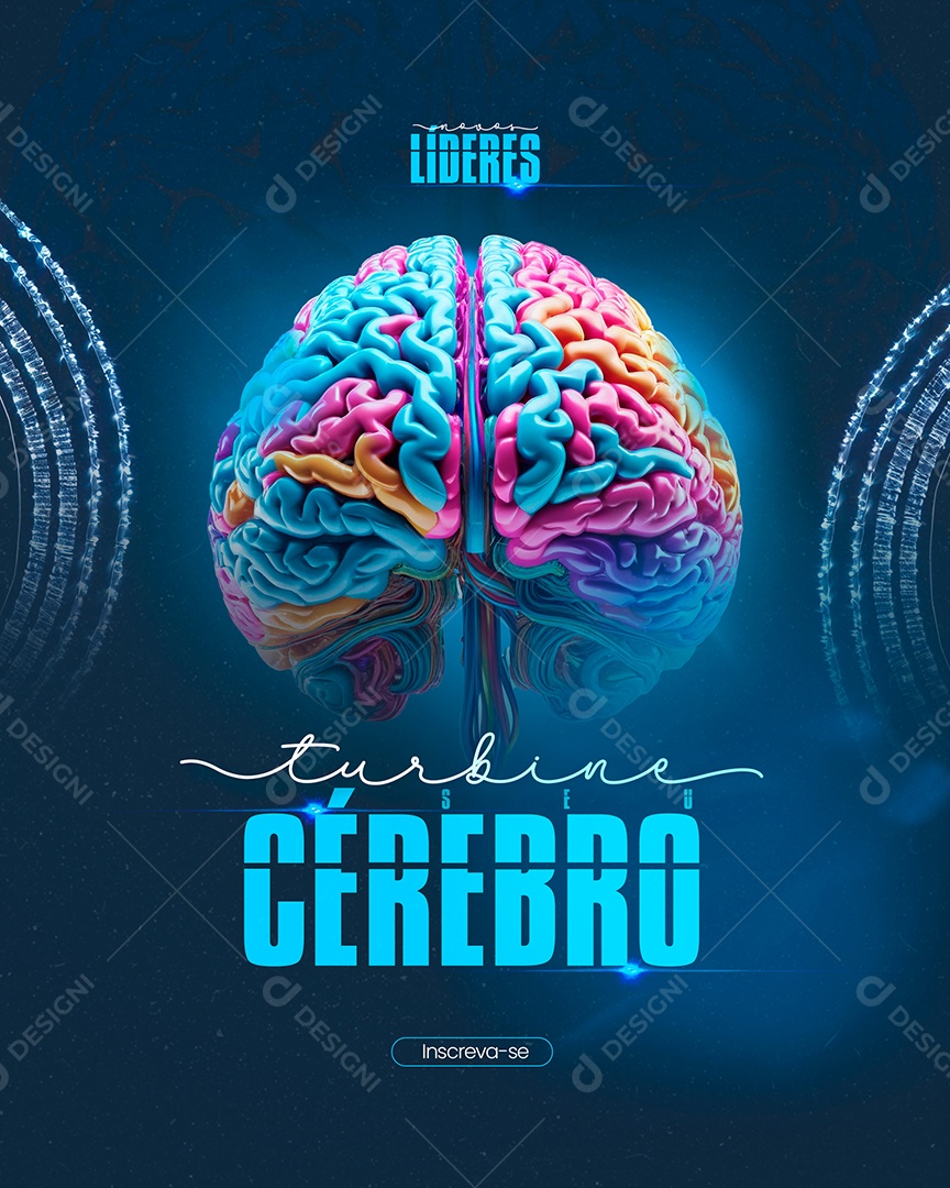 Turbine seu Cérebro Social Media PSD Editável