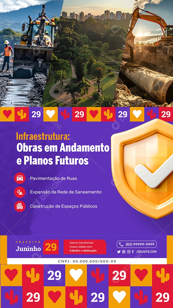 Story Política Infraestrutura Obras em Andamento e Planos Futuros Social Media PSD Editável
