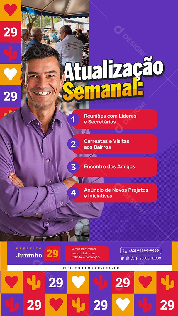 Story Política Atualização Semanal Social Media PSD Editável