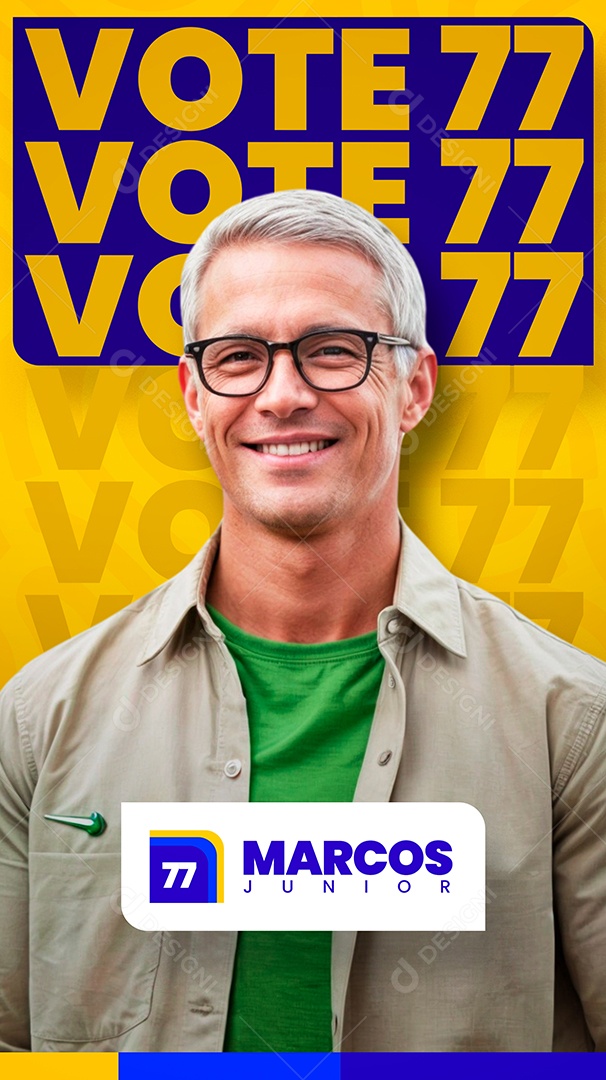 Story Politica Vote Marcos Junior Social Media PSD Editável