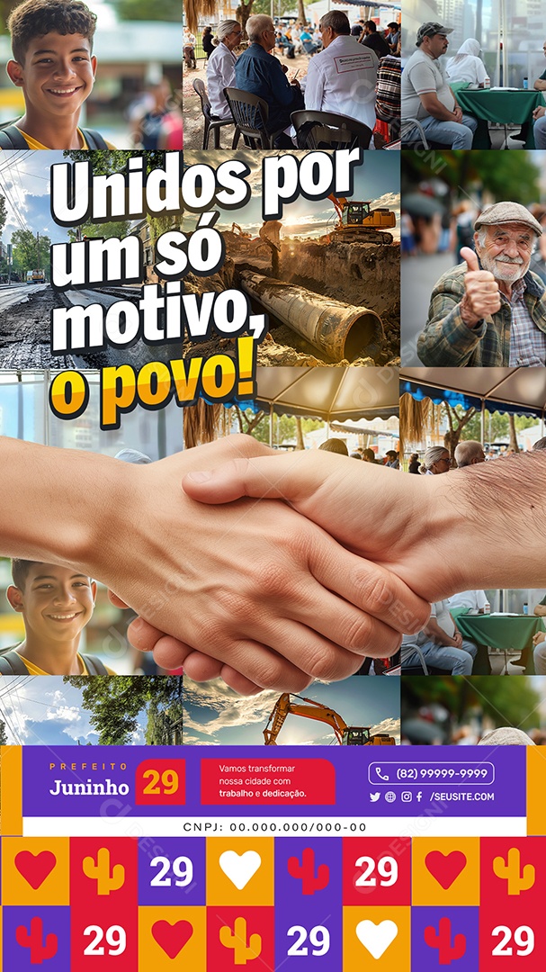 Political Story United for One Reason: The People Social Media Editable PSD