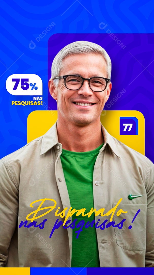 Story Politica Disparado nas Pesquisas Social Media PSD Editável