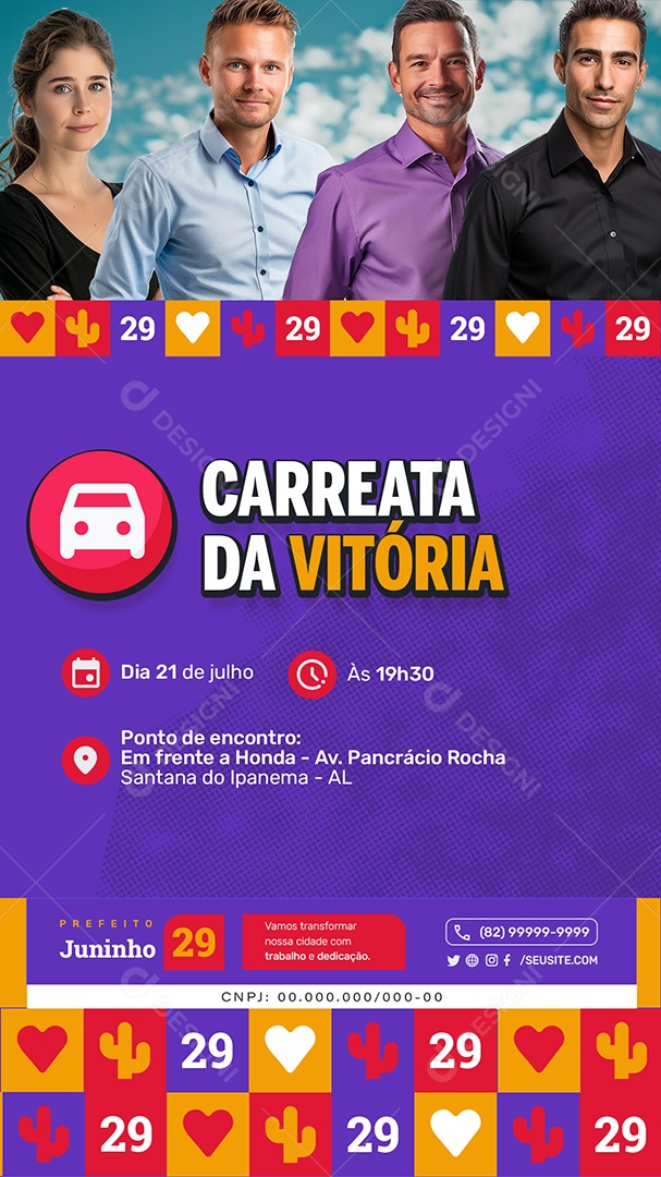 Story Política Carreata da Vitória Social Media PSD Editável