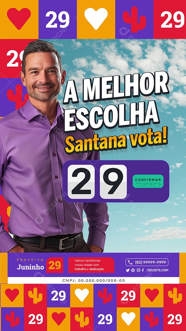 Story Política A Melhor Escolha Santana Vota Social Media PSD Editável