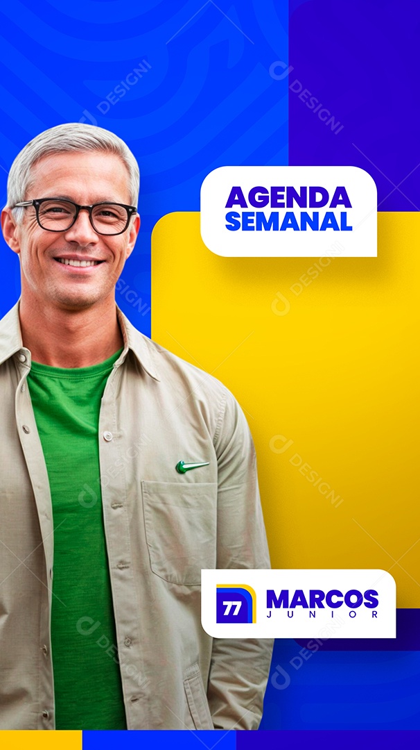 Story Politica Agenda Semanal de Marcos Junior Social Media PSD Editável