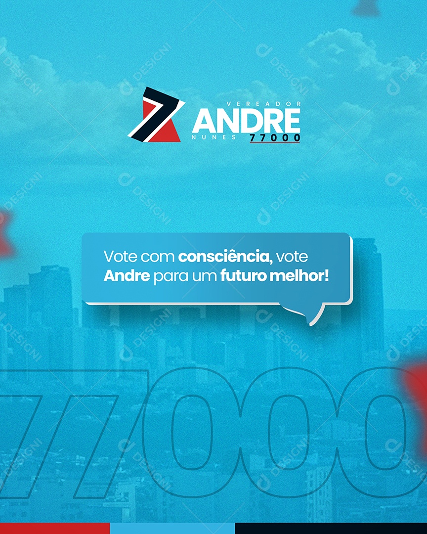 Politica Vote com Consciência Andre para um Futuro Melhor Social Media PSD Editável