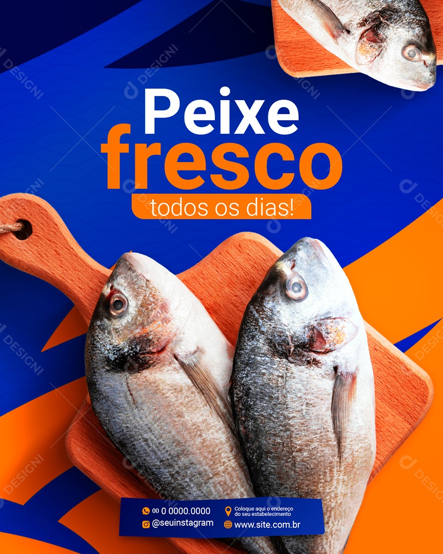 Peixe Fresco Todos os Dias Social Media PSD Editável