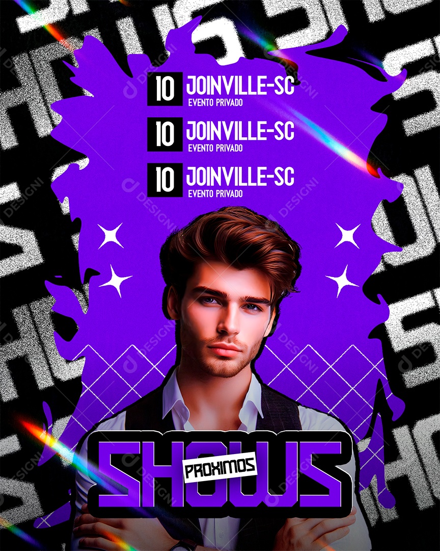 Agenda de Shows Artista Social Media PSD Editável