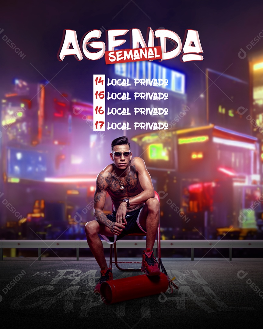 Flyer Agenda Mc Paulin Social Media PSD Editável