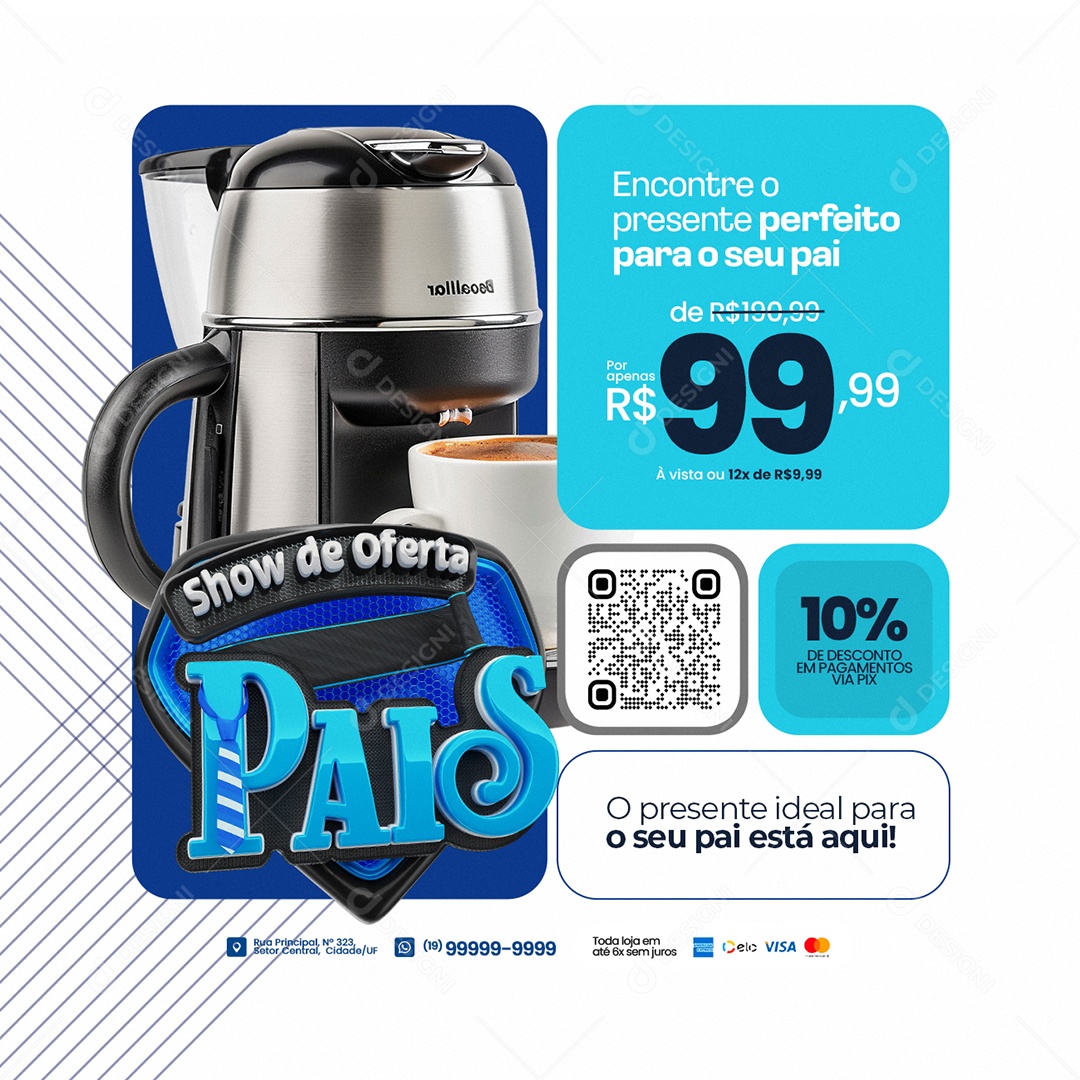 Loja Show de Oferta Pais Encontre o Presente Perfeito Social Media PSD Editável