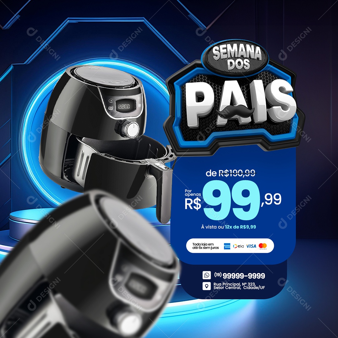 Loja Semana dos Pais Toda Loja em Até 6x Social Media PSD Editável