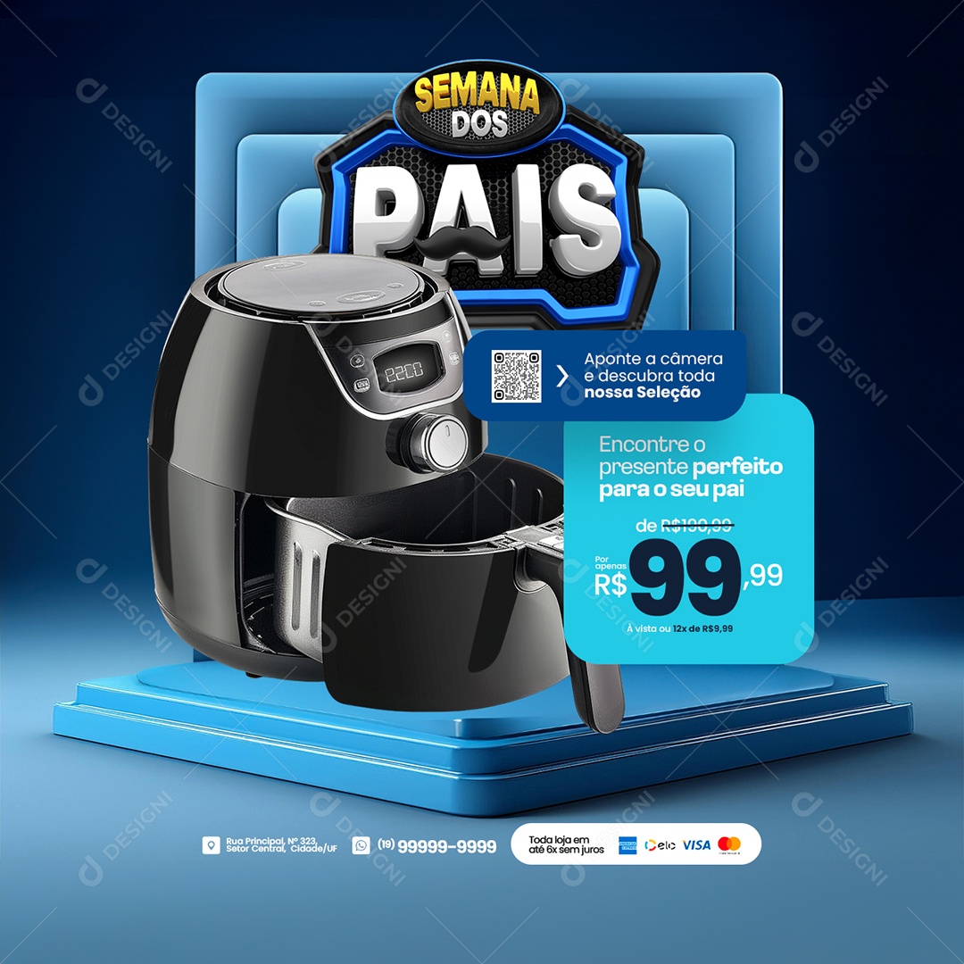 Loja Semana dos Pais Encontre o Presente Perfeito Social Media PSD Editável