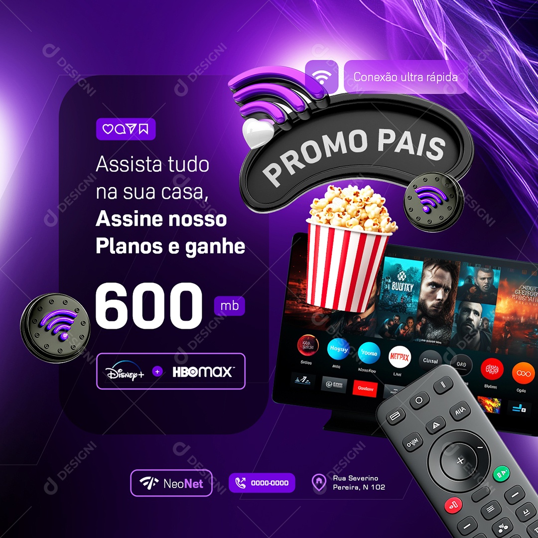 Papai Conectado Promo Pais Assista Tudo Social Media PSD Editável