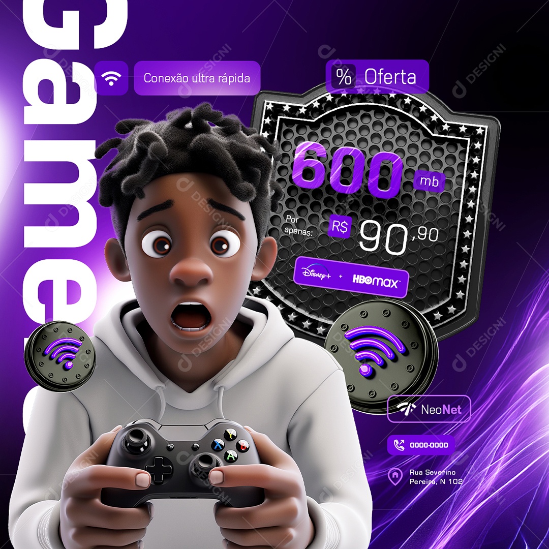 Papai Conectado Conexão Ultra Rápida Social Media PSD Editável