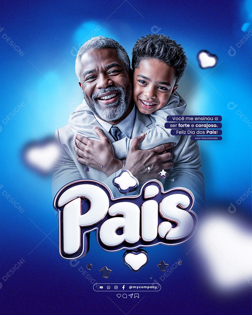 Feliz Dia Dos Pais 11 de Agosto Social Media PSD Editável