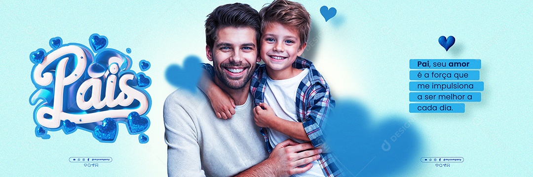 Carrossel Dia Dos Pais 11 de Agosto Pai seu Amor é a Força Social Media PSD Editável